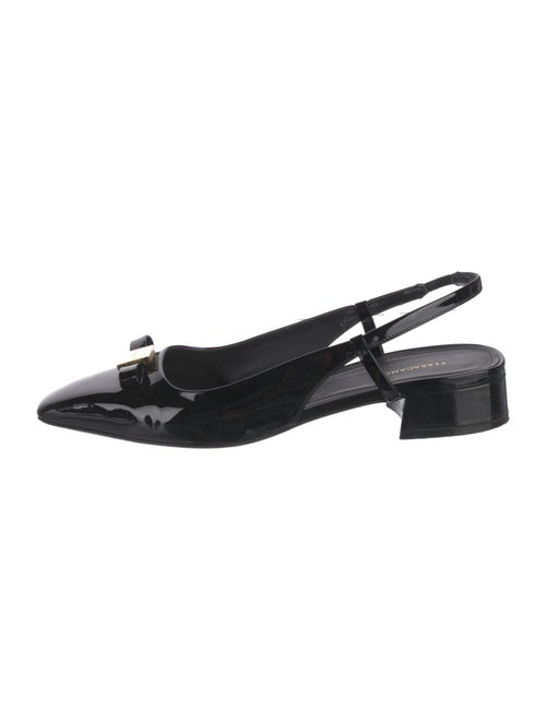 Ferragamo Vara Bow Accent Patent Leather Slingback Pumps