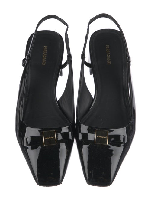 Ferragamo Vara Bow Accent Patent Leather Slingback Pumps