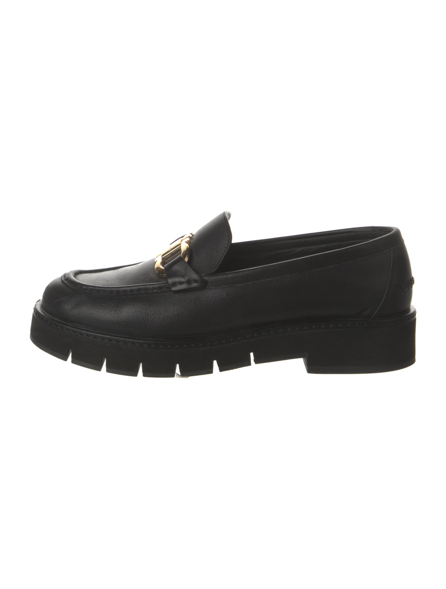 Ferragamo Gancini Logo Leather Loafers