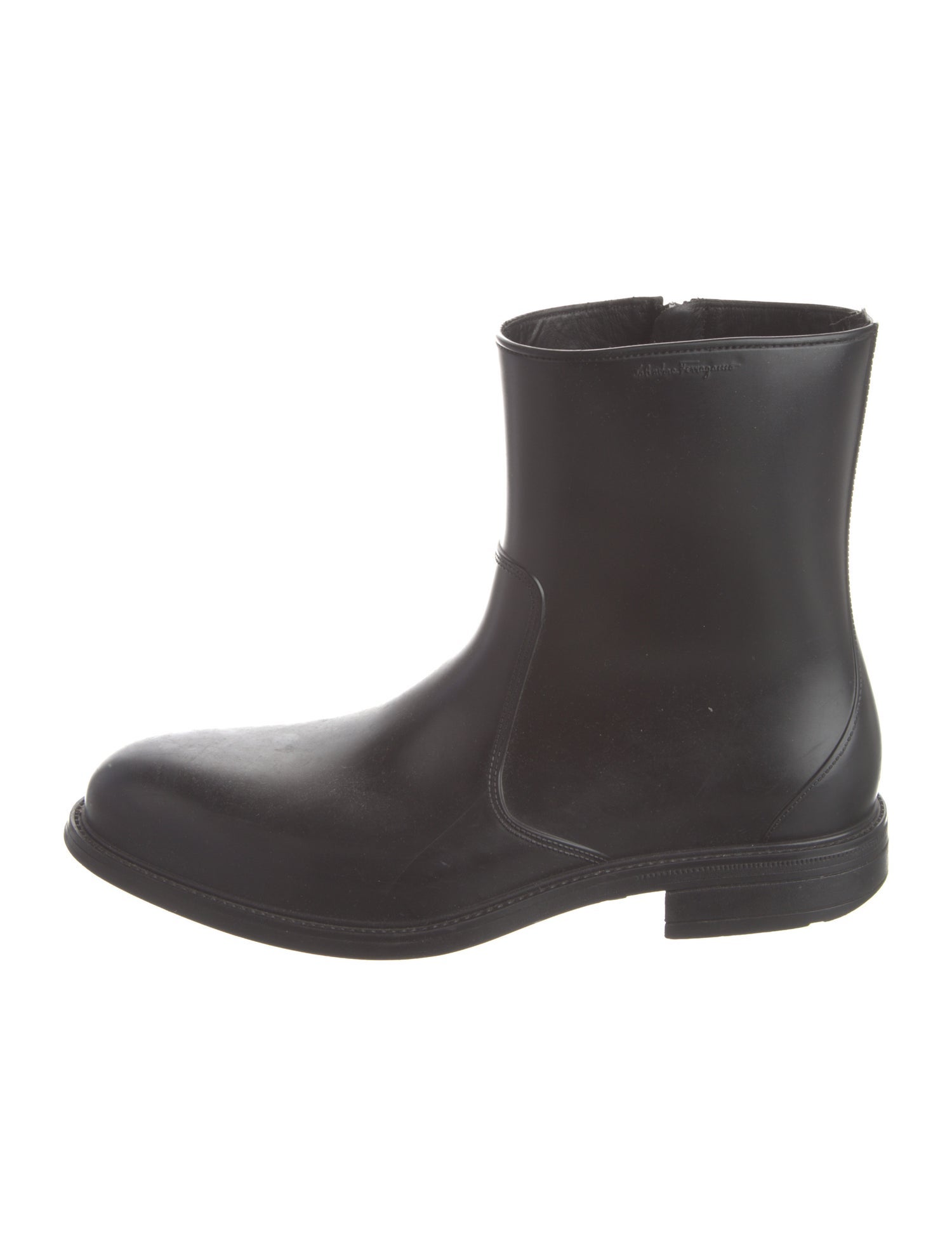 Ferragamo Rubber Embroidered Accent Rain Boots