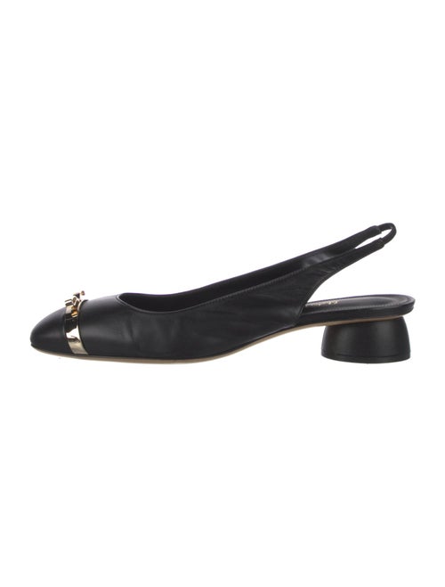 Ferragamo Signature Logo Leather Slingback Pumps