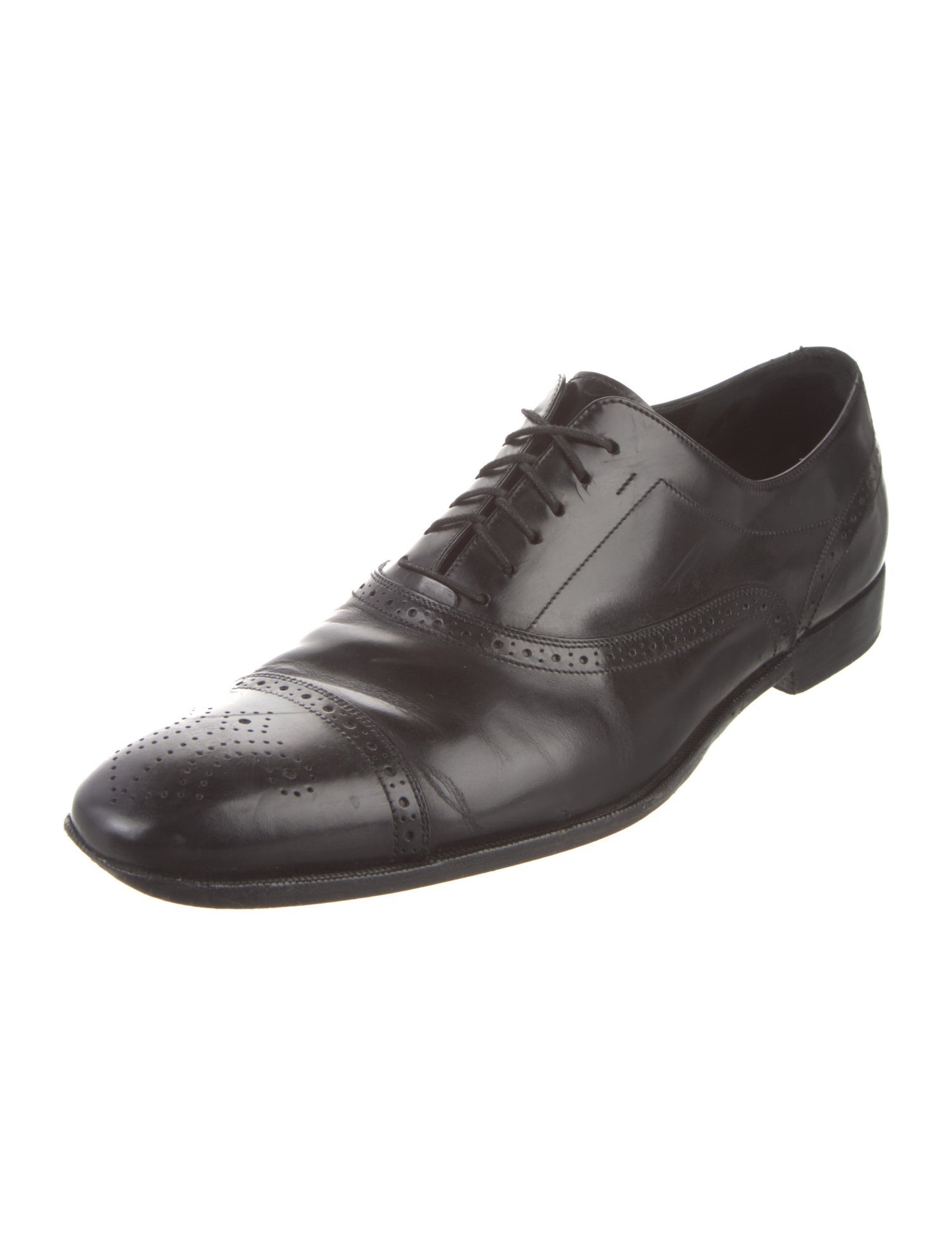 Salvatore Ferragamo Embossed Leather Embroidered Accent Brogues