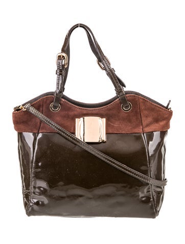 Salvatore Ferragamo Handle Bags Patent Leather Top Bag