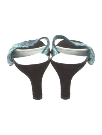 Ferragamo Suede Graphic Print Slides