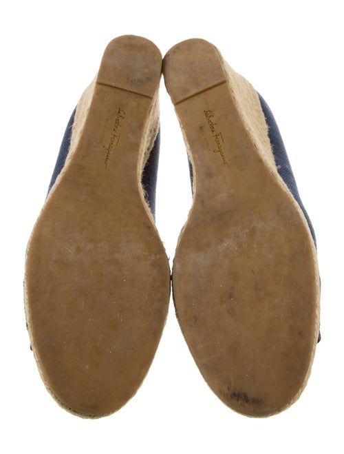 Ferragamo Canvas Bow Accents Pumps