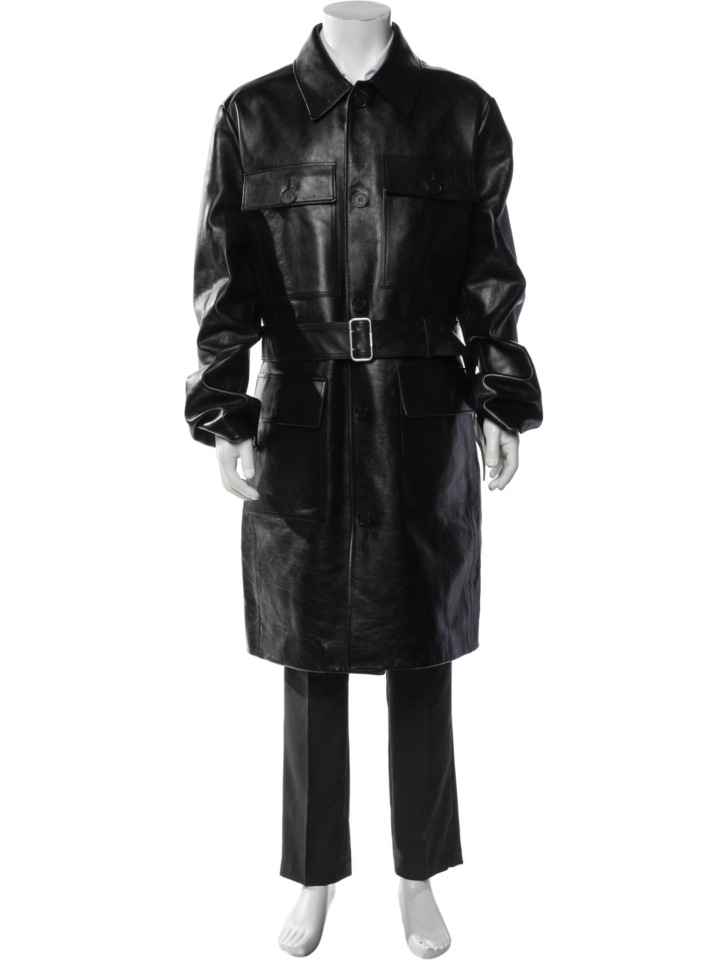 Ferragamo Leather Trench Coat