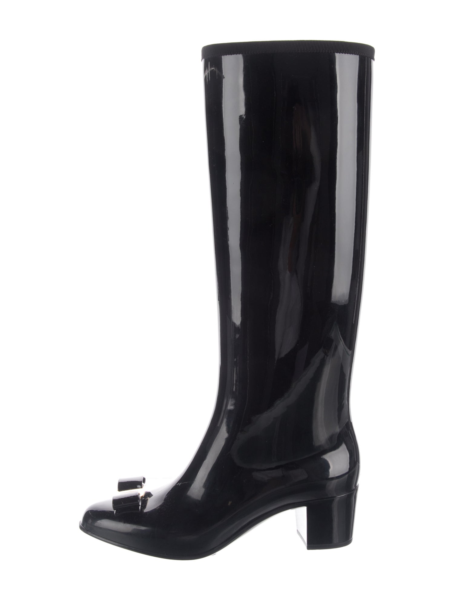 Ferragamo Rubber Bow Accents Rain Boots