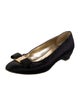 Ferragamo Satin Bow Accents Ballet Flats