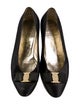 Ferragamo Satin Bow Accents Ballet Flats