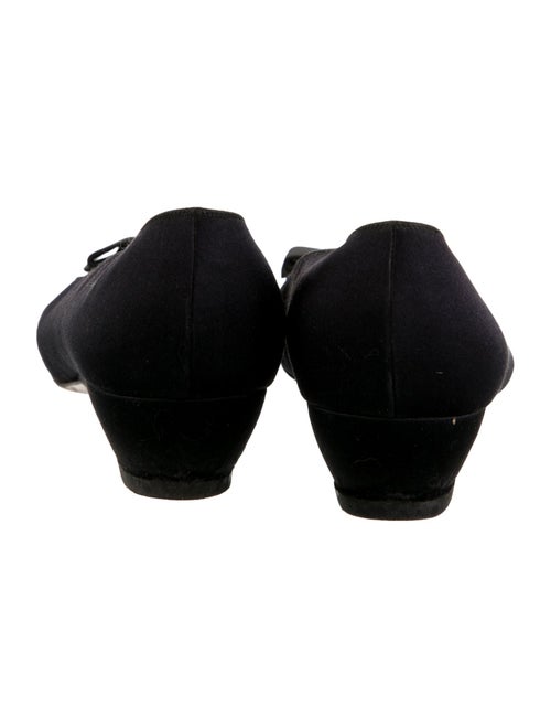 Ferragamo Satin Bow Accents Ballet Flats