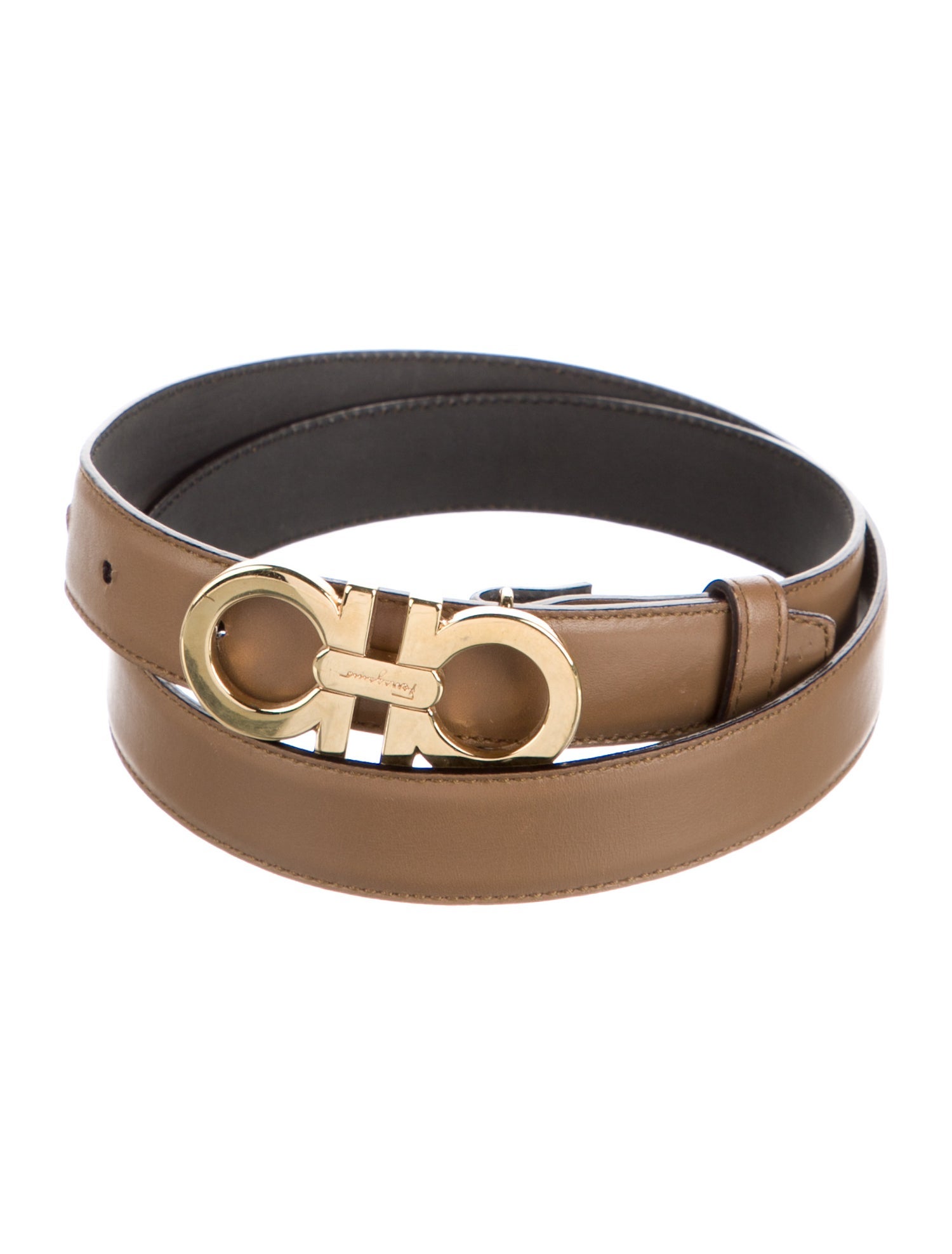Salvatore Ferragamo Gancini Logo Skinny Belt