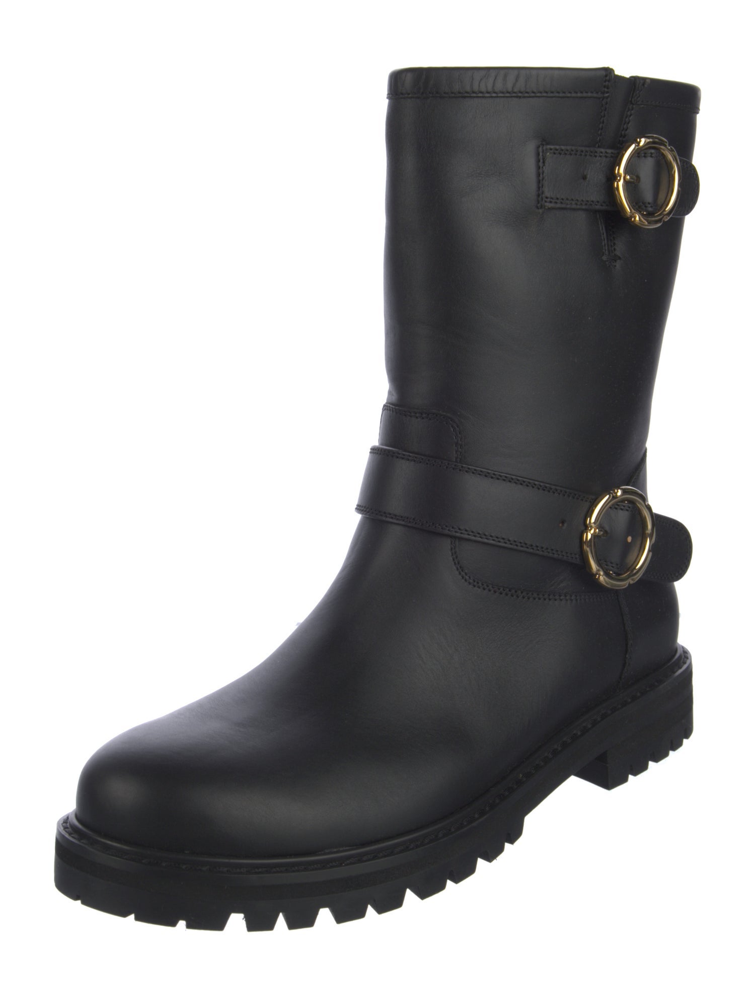 Ferragamo Leather Moto Boots