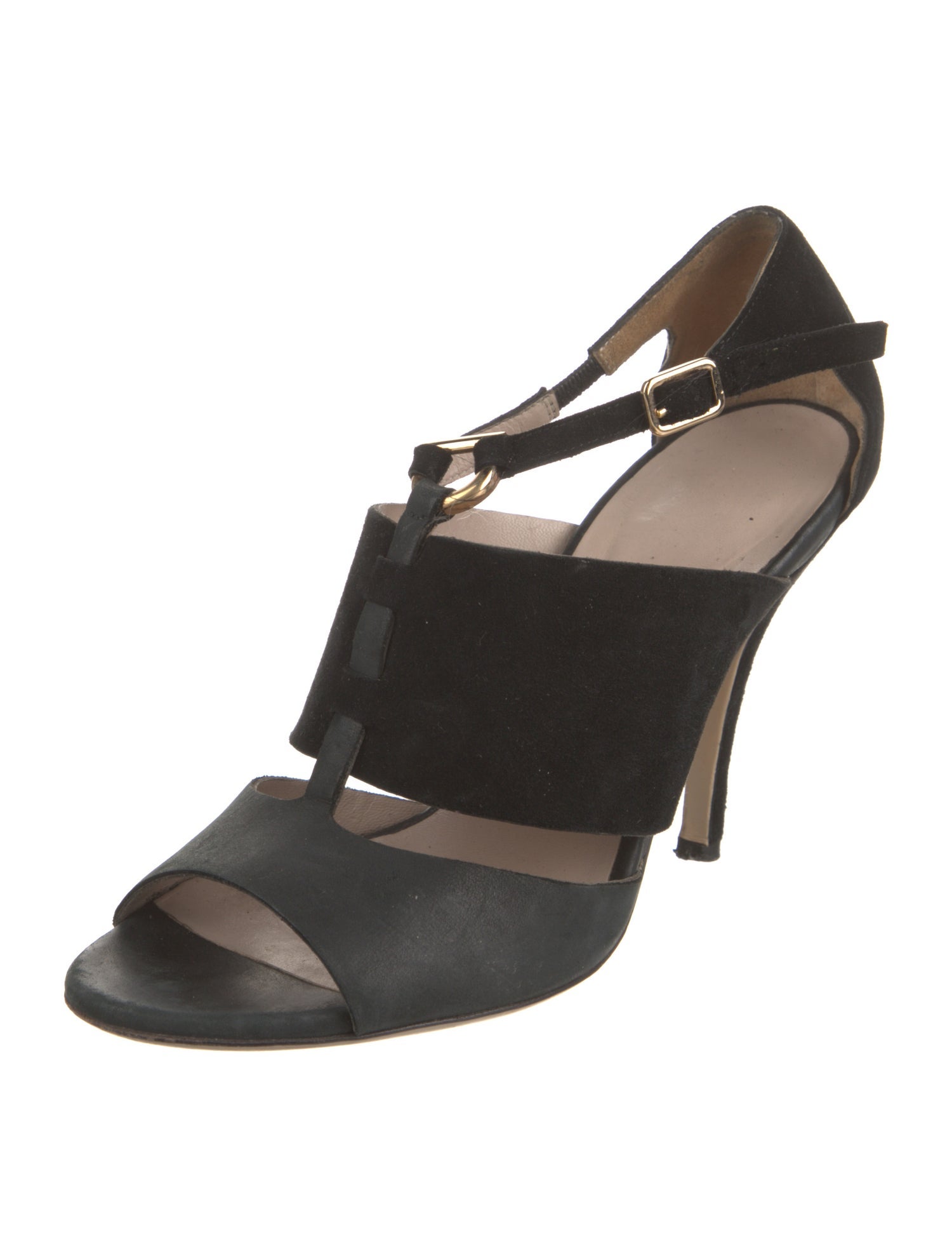 Salvatore Ferragamo Suede T-Strap Pumps