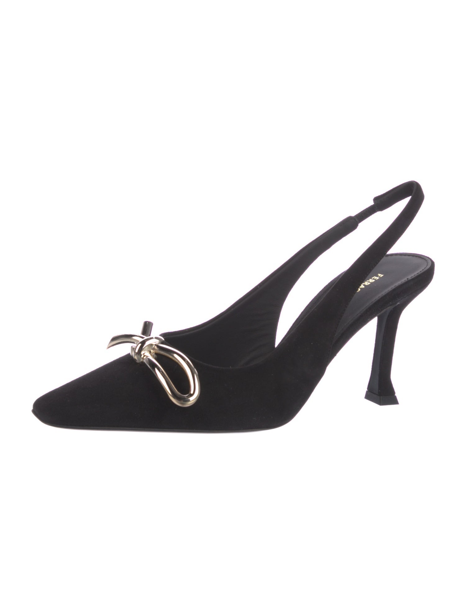 Ferragamo Leather Bow Accents Slingback Pumps w/ Tags