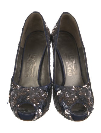 Salvatore Ferragamo Sequins Patterned Pumps