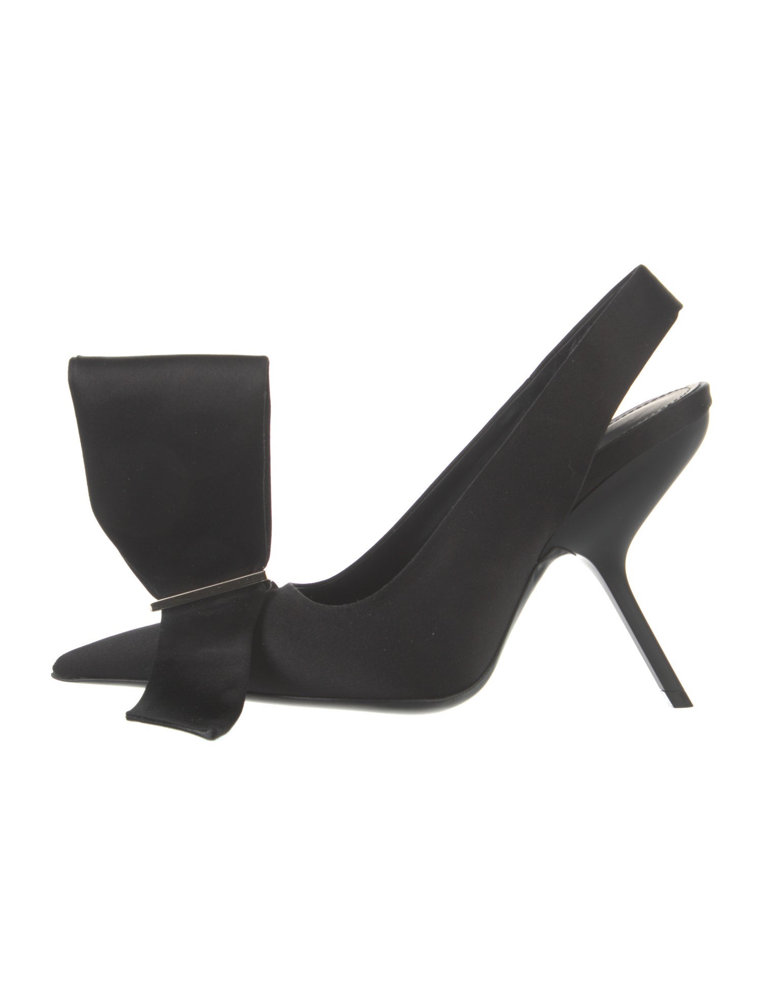 Ferragamo Satin Bow Accents Slingback Pumps w/ Tags