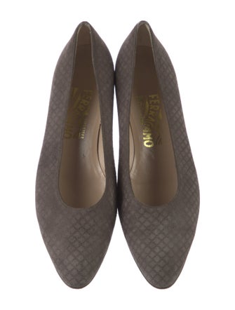 Ferragamo Suede Patterned Pumps