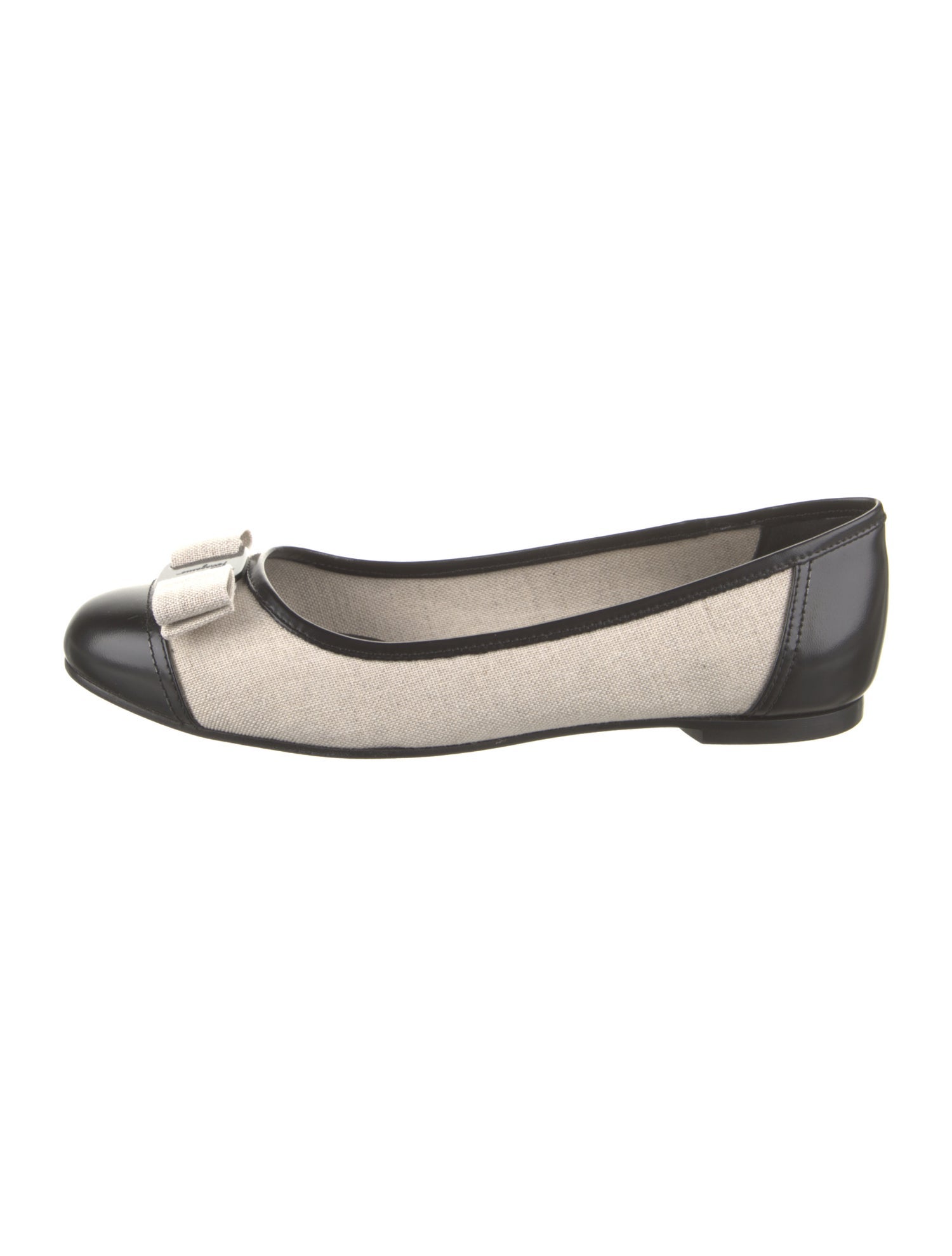 Ferragamo Canvas Colorblock Pattern Ballet Flats