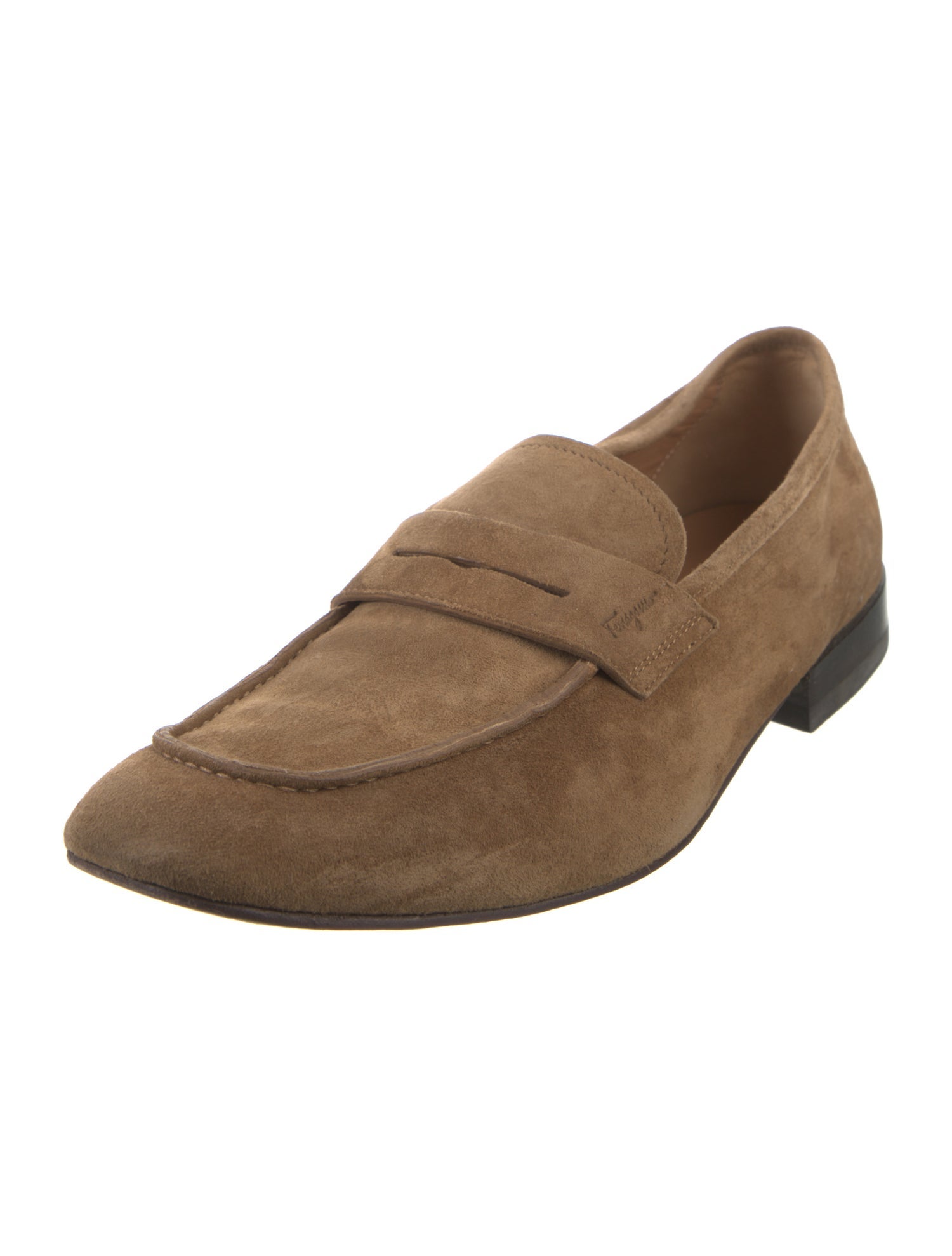 Ferragamo Gancini Logo Suede Loafers