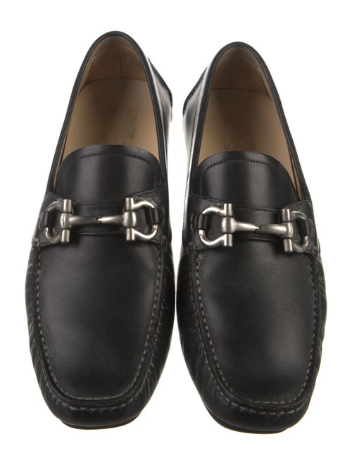 Ferragamo Leather Chain-Link Accents Loafers