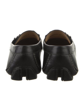 Ferragamo Leather Chain-Link Accents Loafers