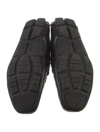 Ferragamo Leather Chain-Link Accents Loafers