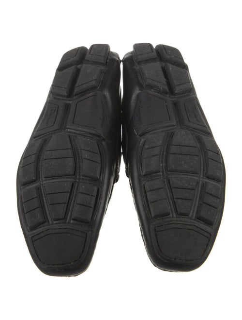 Ferragamo Leather Chain-Link Accents Loafers
