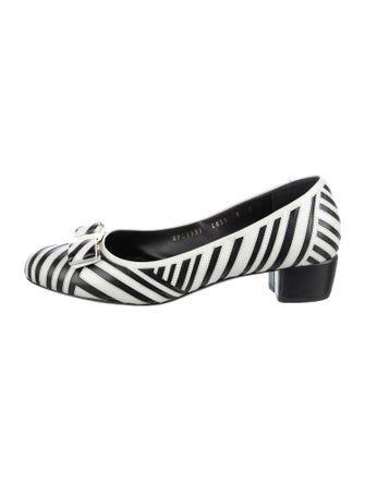 Ferragamo Vara Bow Accent Leather Flats