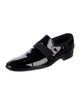 Salvatore Ferragamo Patent Leather Grosgrain Trim Monk Straps