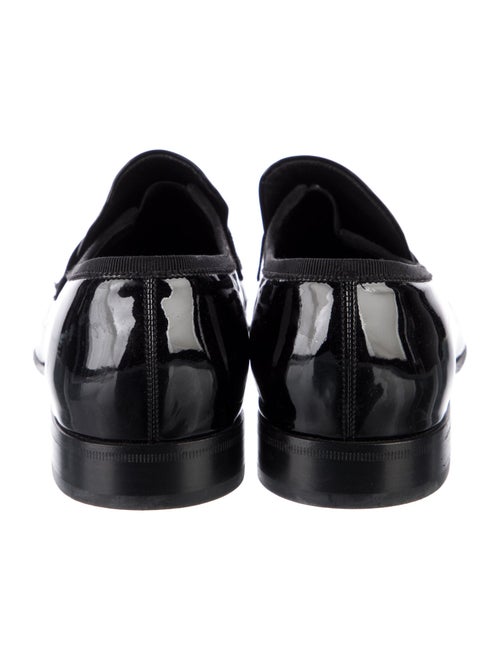 Salvatore Ferragamo Patent Leather Grosgrain Trim Monk Straps