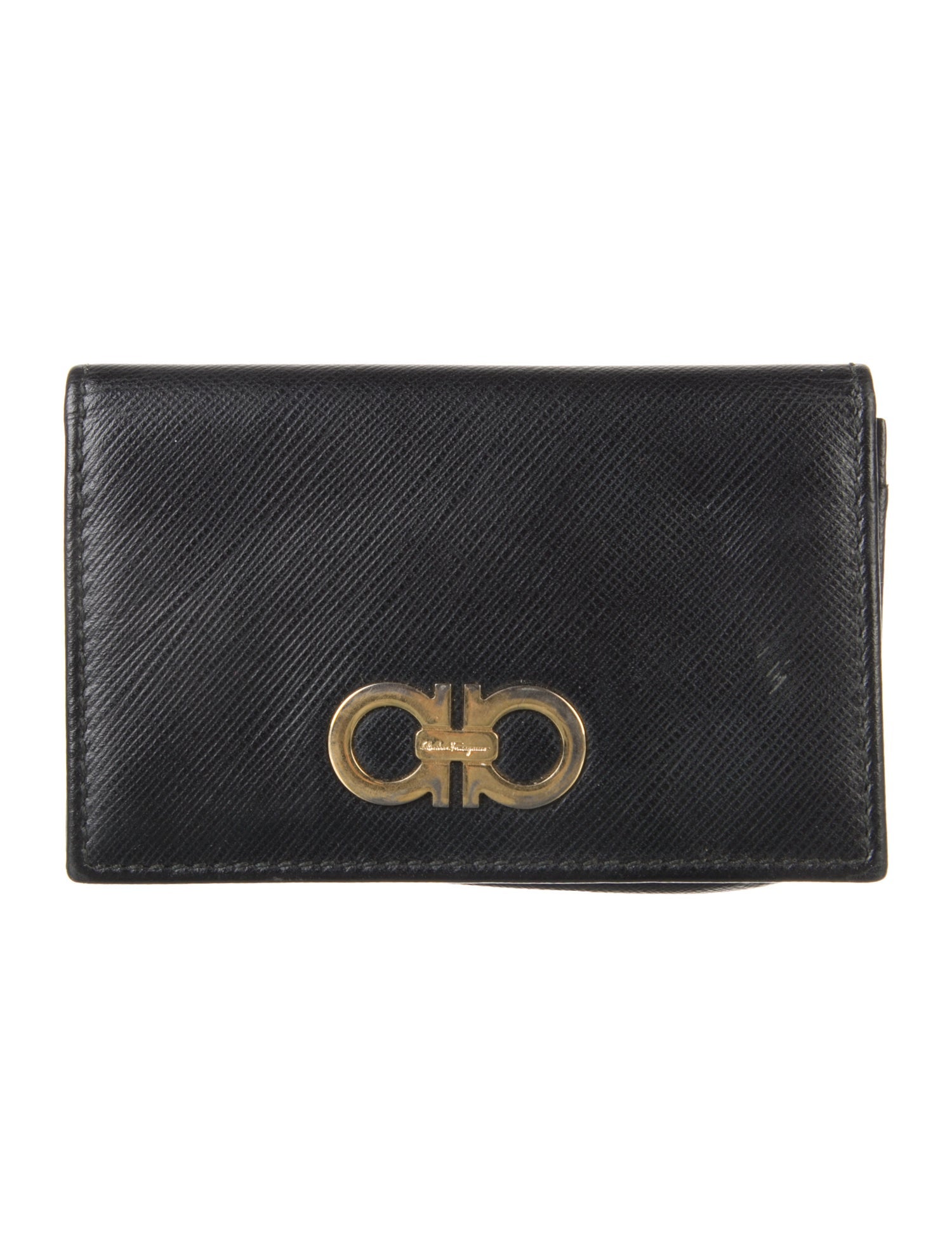 Ferragamo Gancini Logo Leather Card Holder