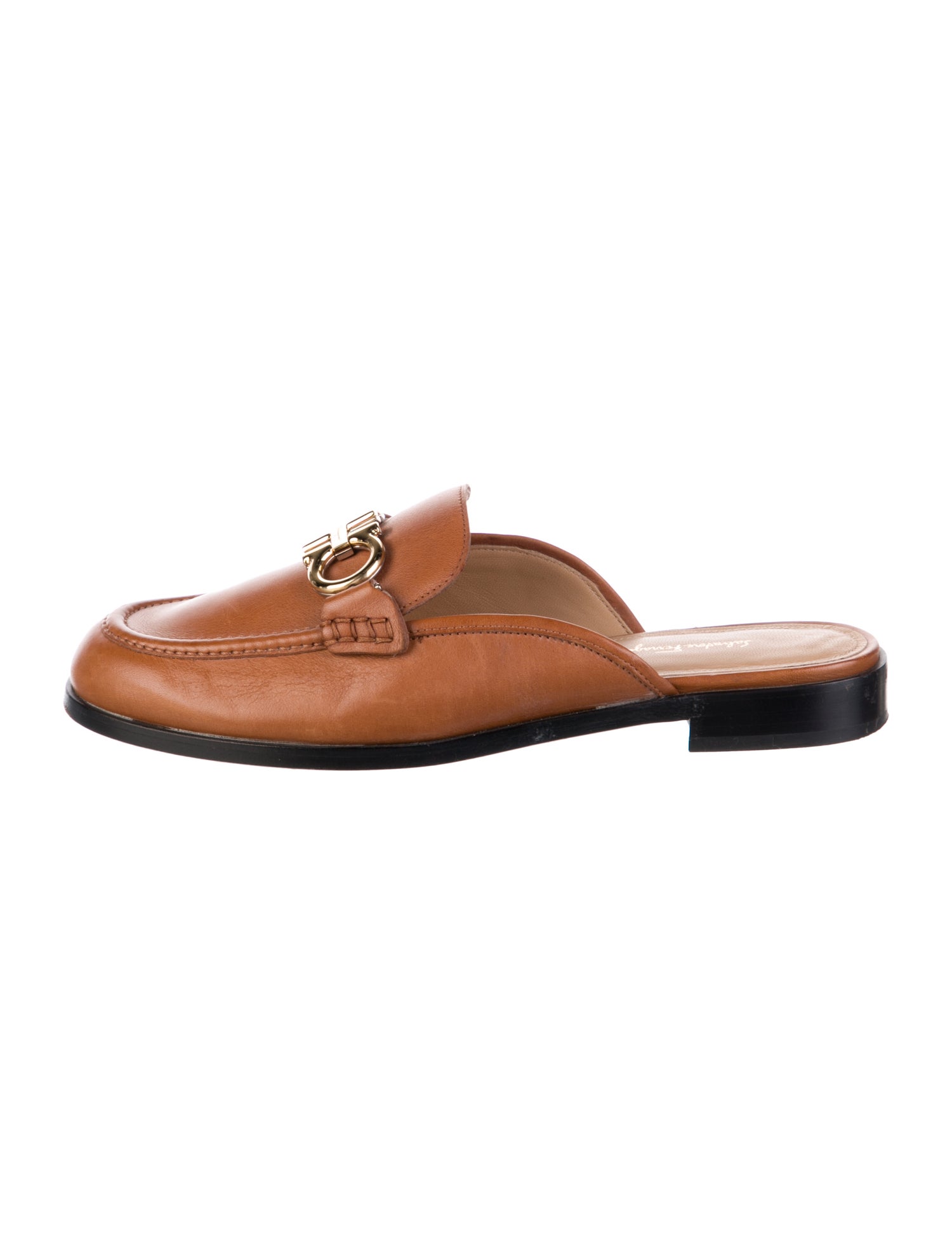 Salvatore Ferragamo Horsebit Accent Leather Mules