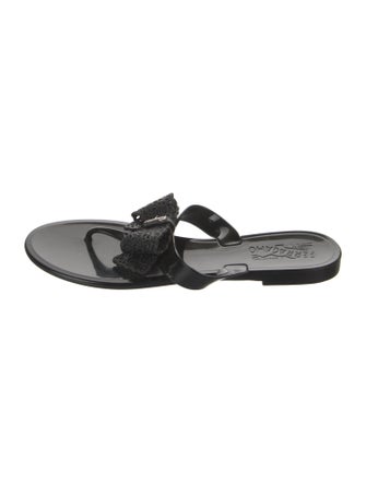 Ferragamo Rubber Bow Accents Slides