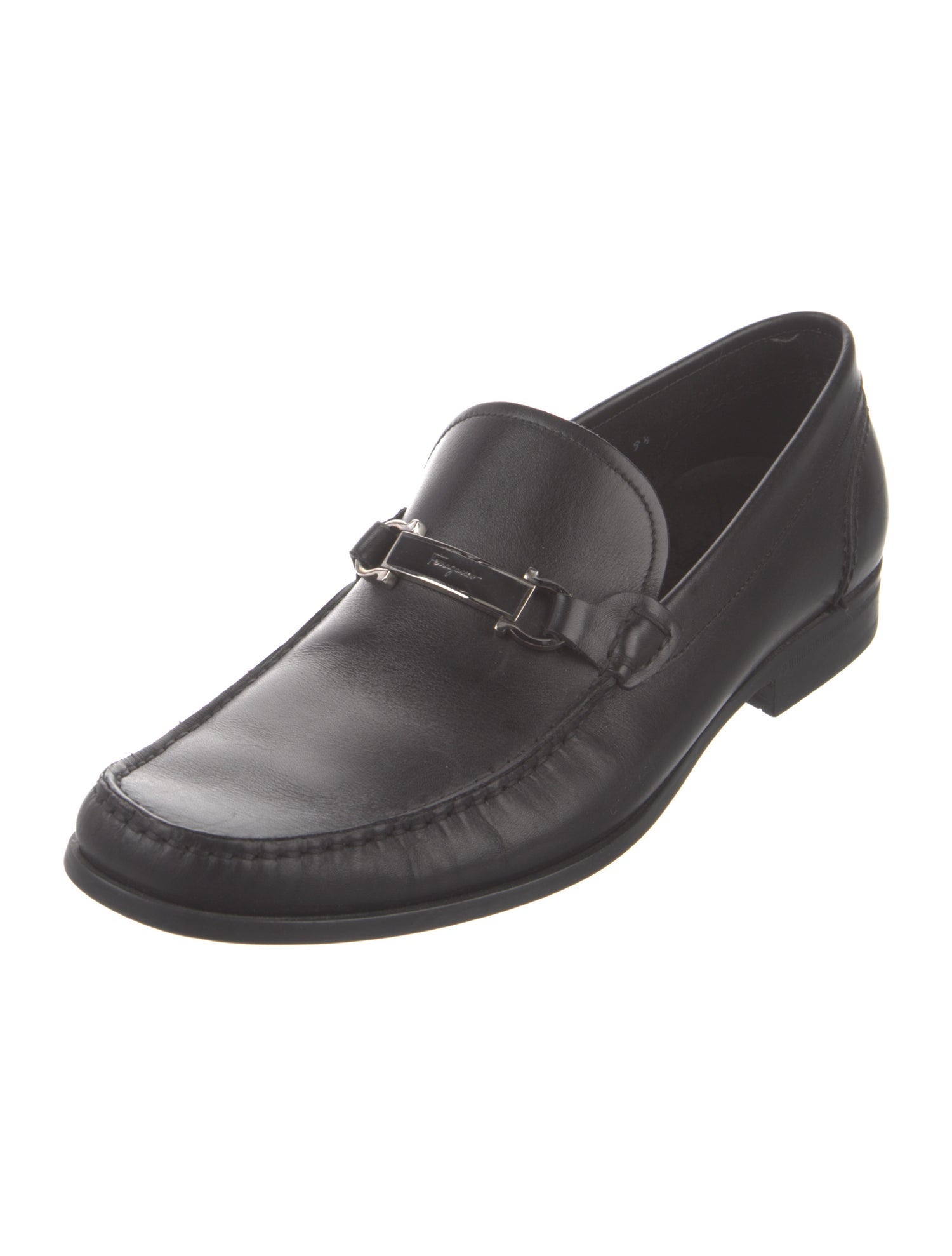 Ferragamo Gancini Logo Leather Dress Loafers