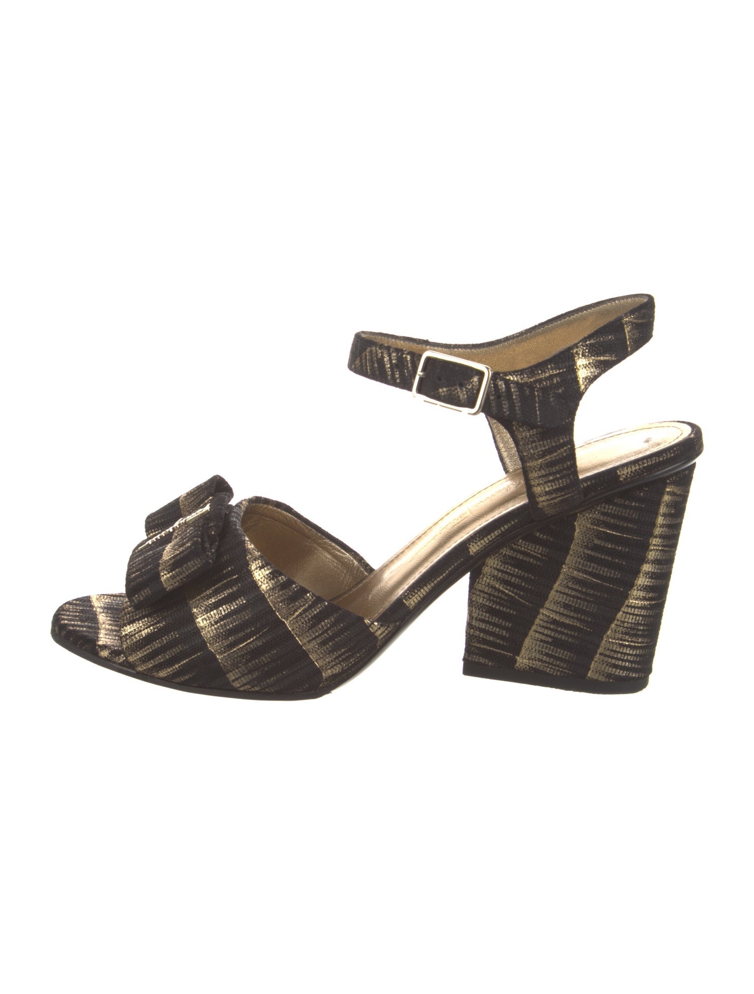 Ferragamo Printed Bow Accents Sandals