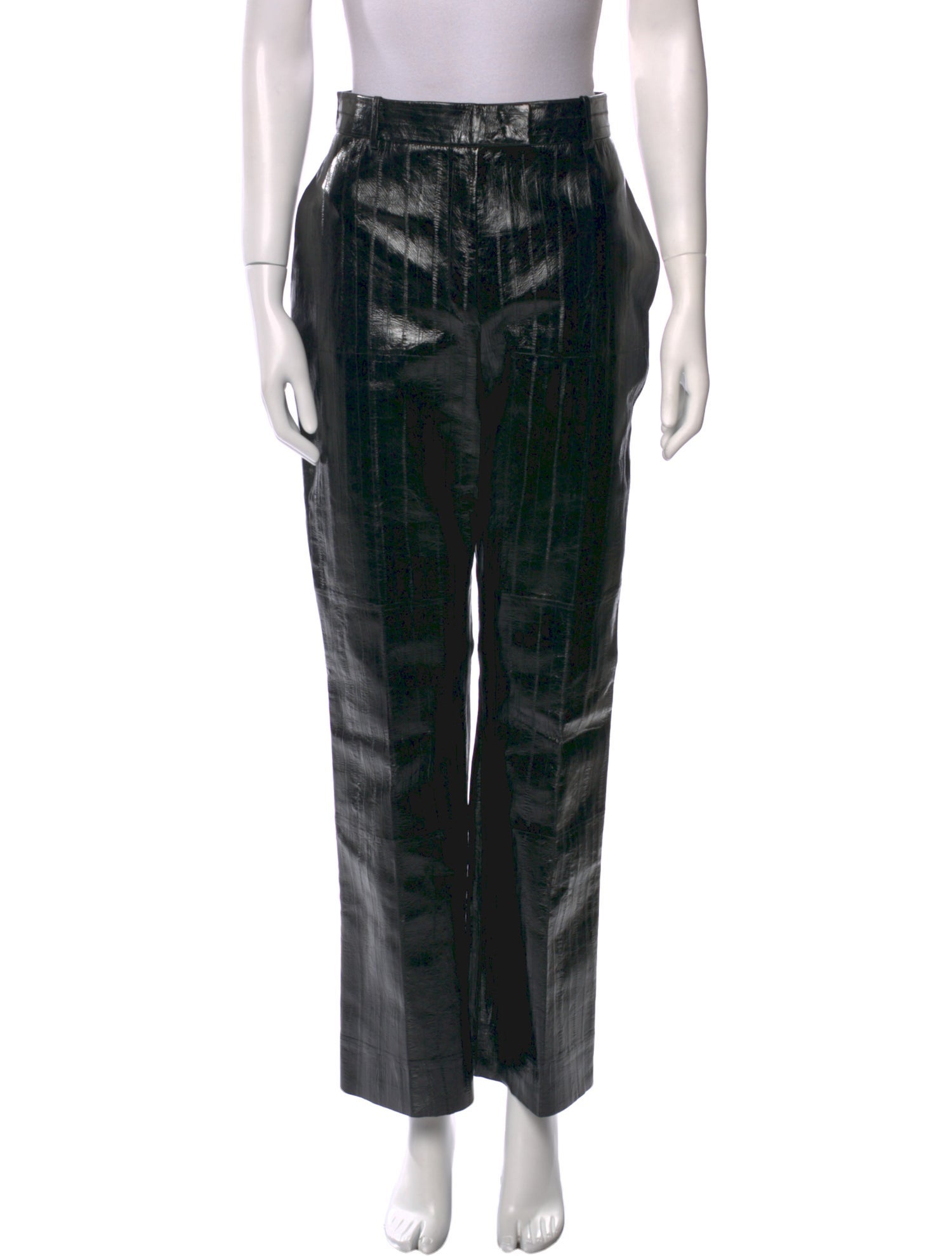 Ferragamo Leather Wide Leg Pants w/ Tags