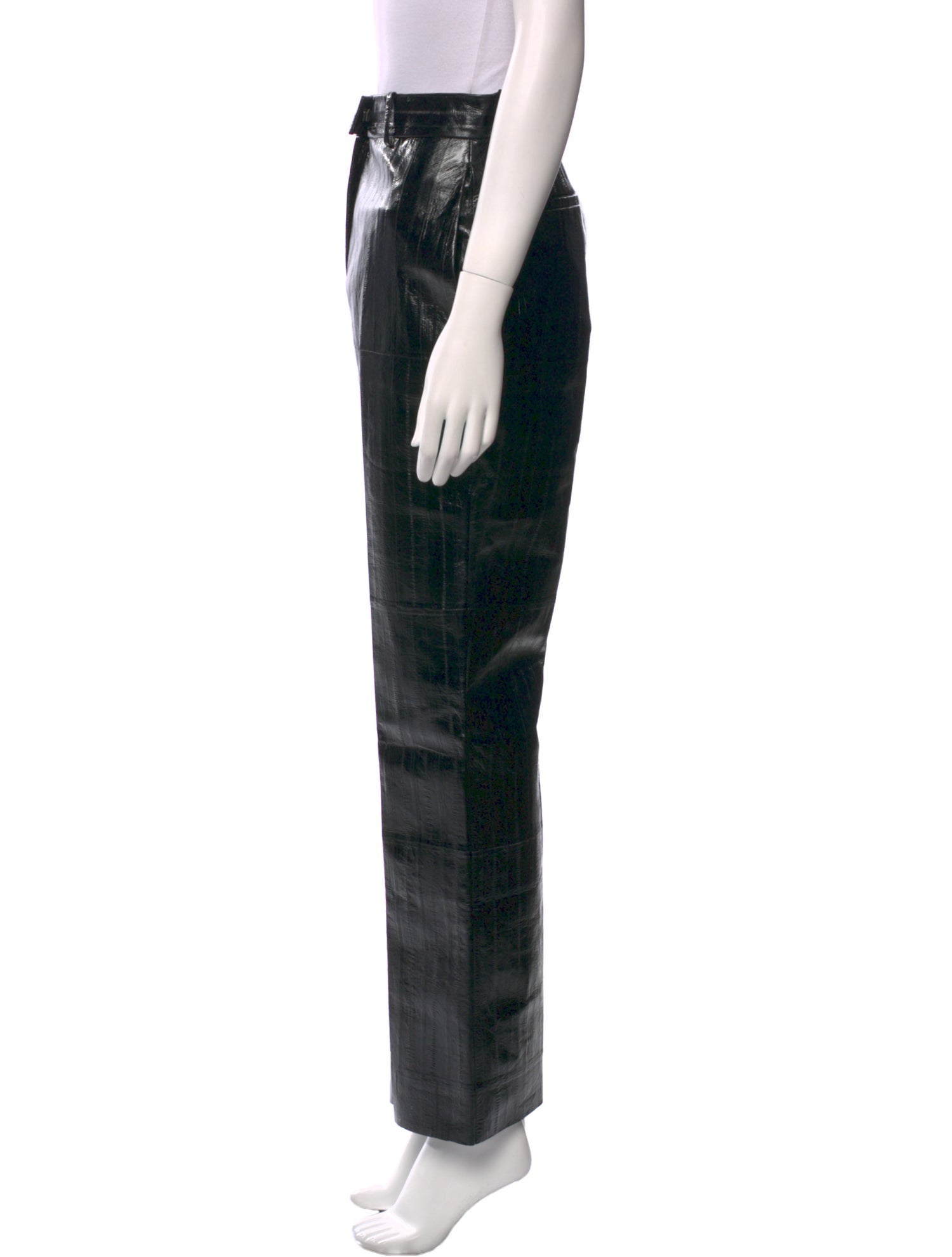 Ferragamo Leather Wide Leg Pants w/ Tags