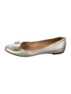 Ferragamo Vara Bow Accent Leather Ballet Flats