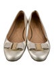 Ferragamo Vara Bow Accent Leather Ballet Flats