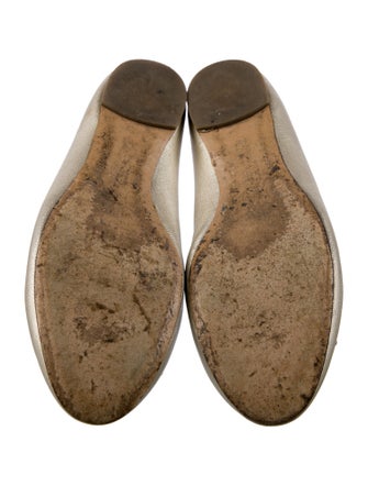 Ferragamo Vara Bow Accent Leather Ballet Flats