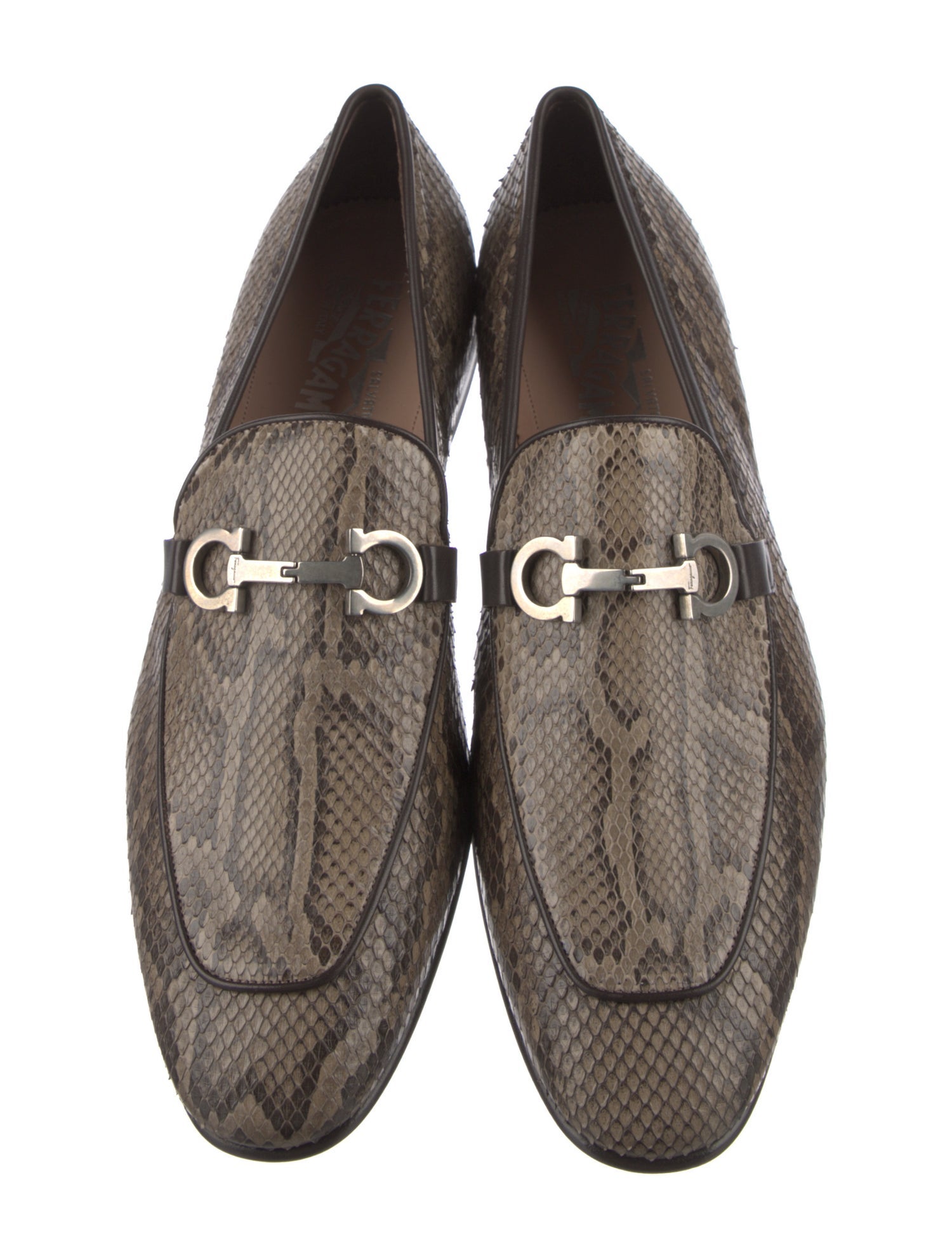 Salvatore Ferragamo Python Animal Print Loafers