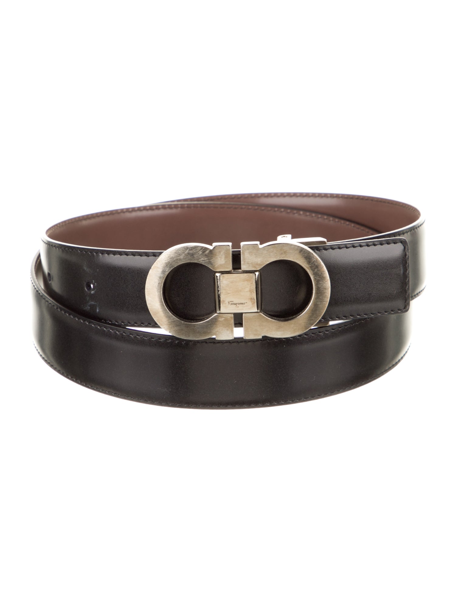 Ferragamo Gancini Logo Skinny Belt