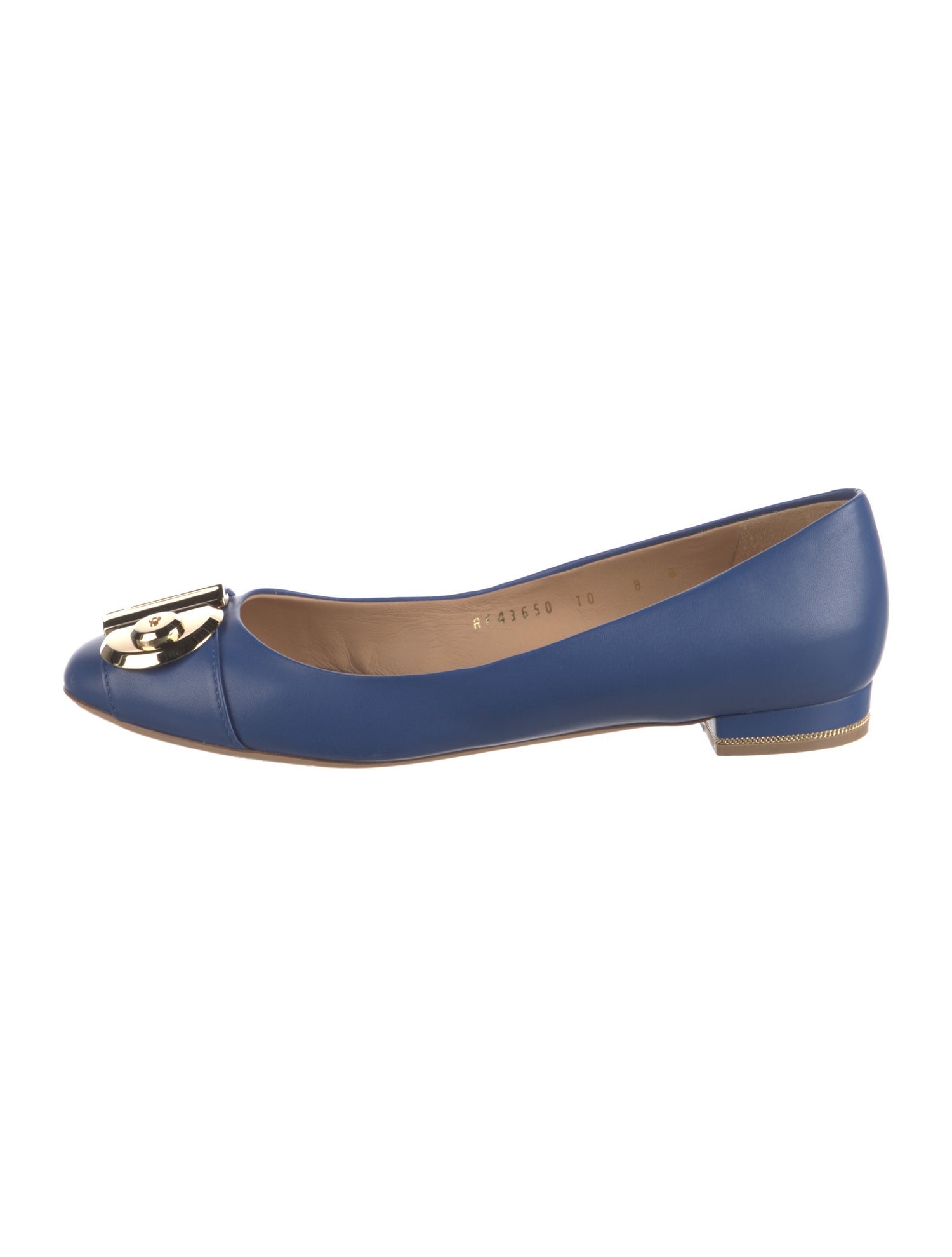 Salvatore Ferragamo Vara Bow Accent Leather Ballet Flats