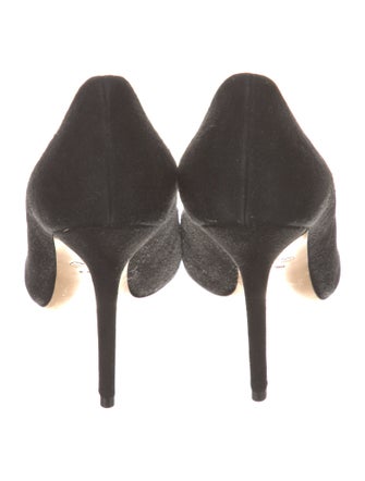 Ferragamo Suede Chain-Link Accents Pumps