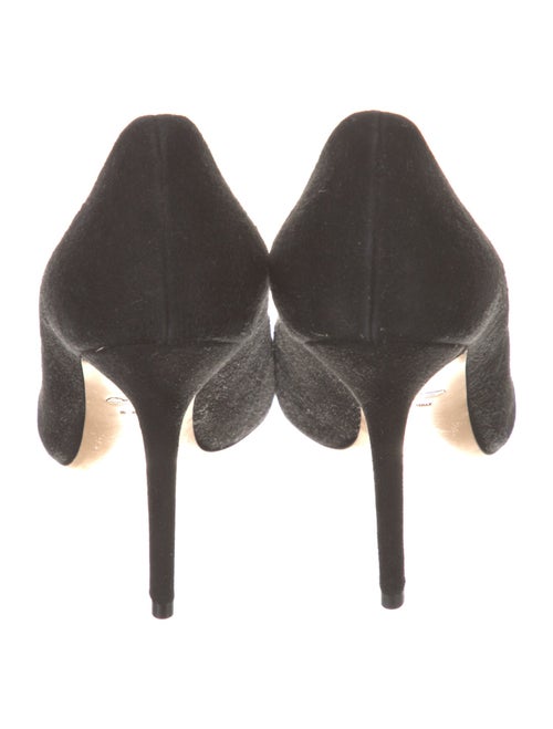 Ferragamo Suede Chain-Link Accents Pumps