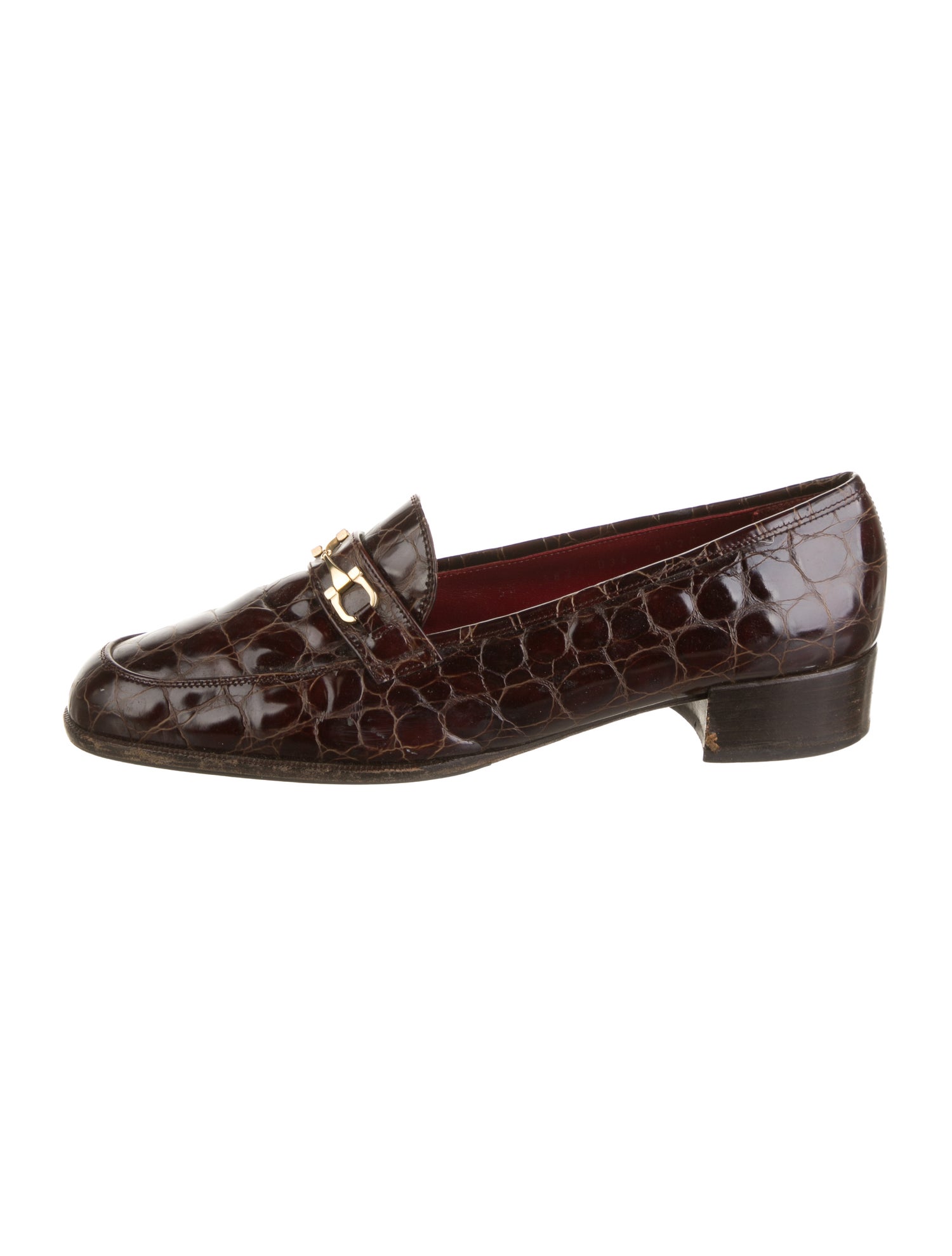 Ferragamo Embossed Leather Animal Print Loafers