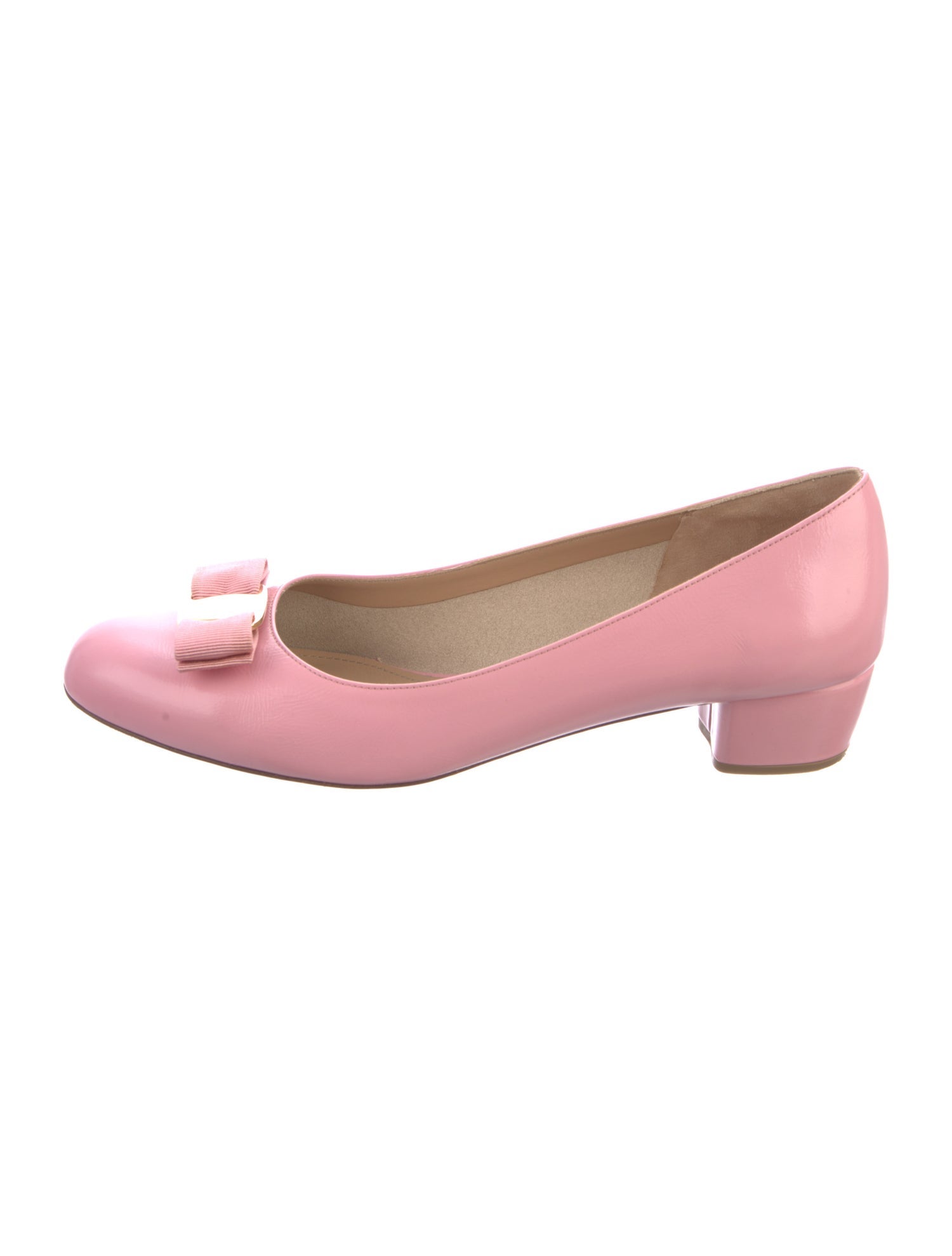 Ferragamo Leather Bow Accents Pumps