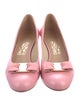 Ferragamo Leather Bow Accents Pumps