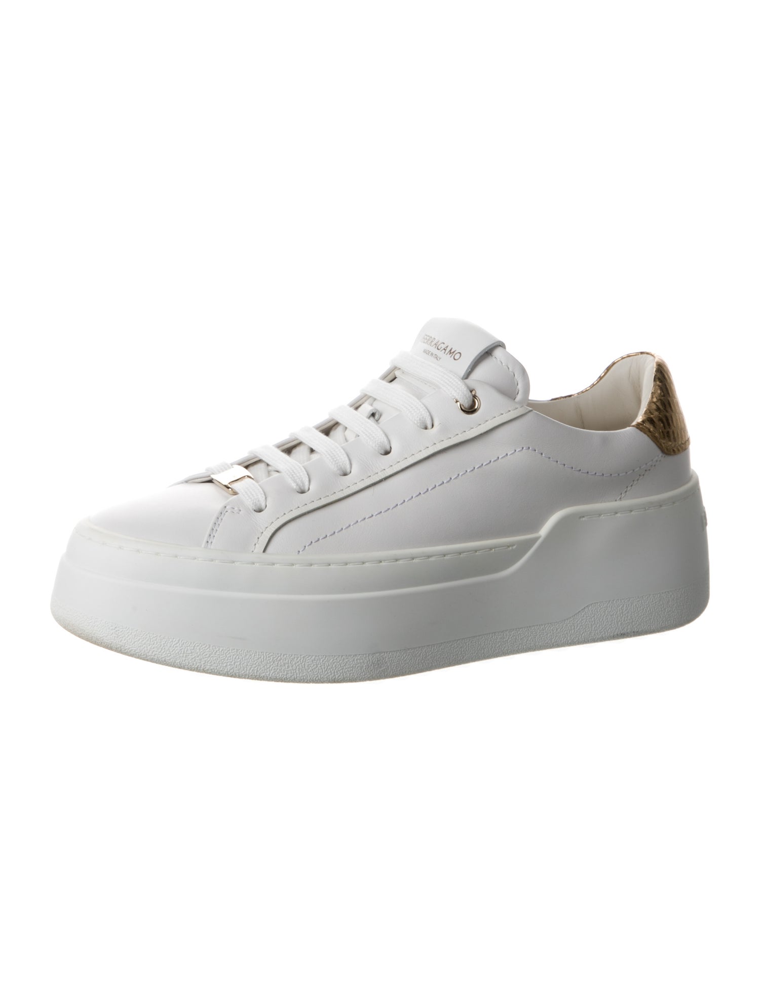 Ferragamo Gancini Logo Leather Sneakers