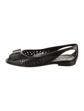 Salvatore Ferragamo Vara Bow Accent PVC D'Orsay Flats